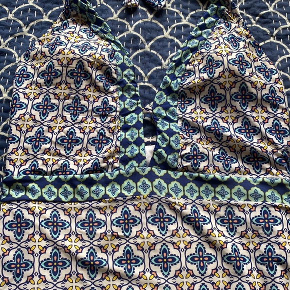 Blue Tile Print One Piece Swimsuit - Picture 2 of 5